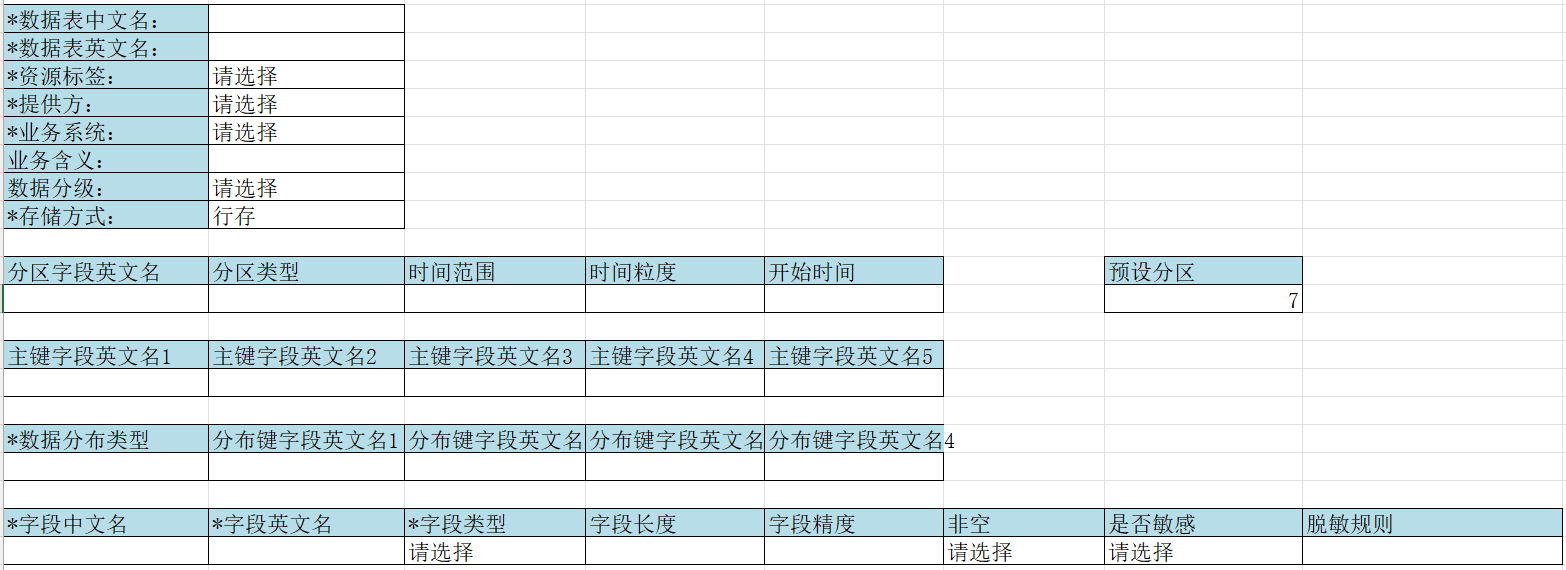批量建表