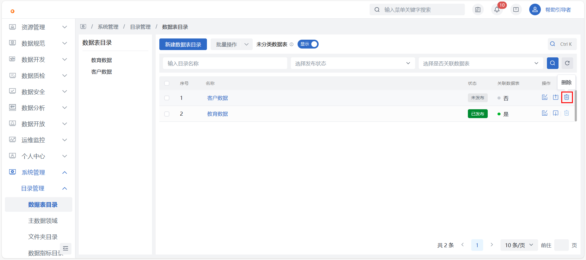目录维护